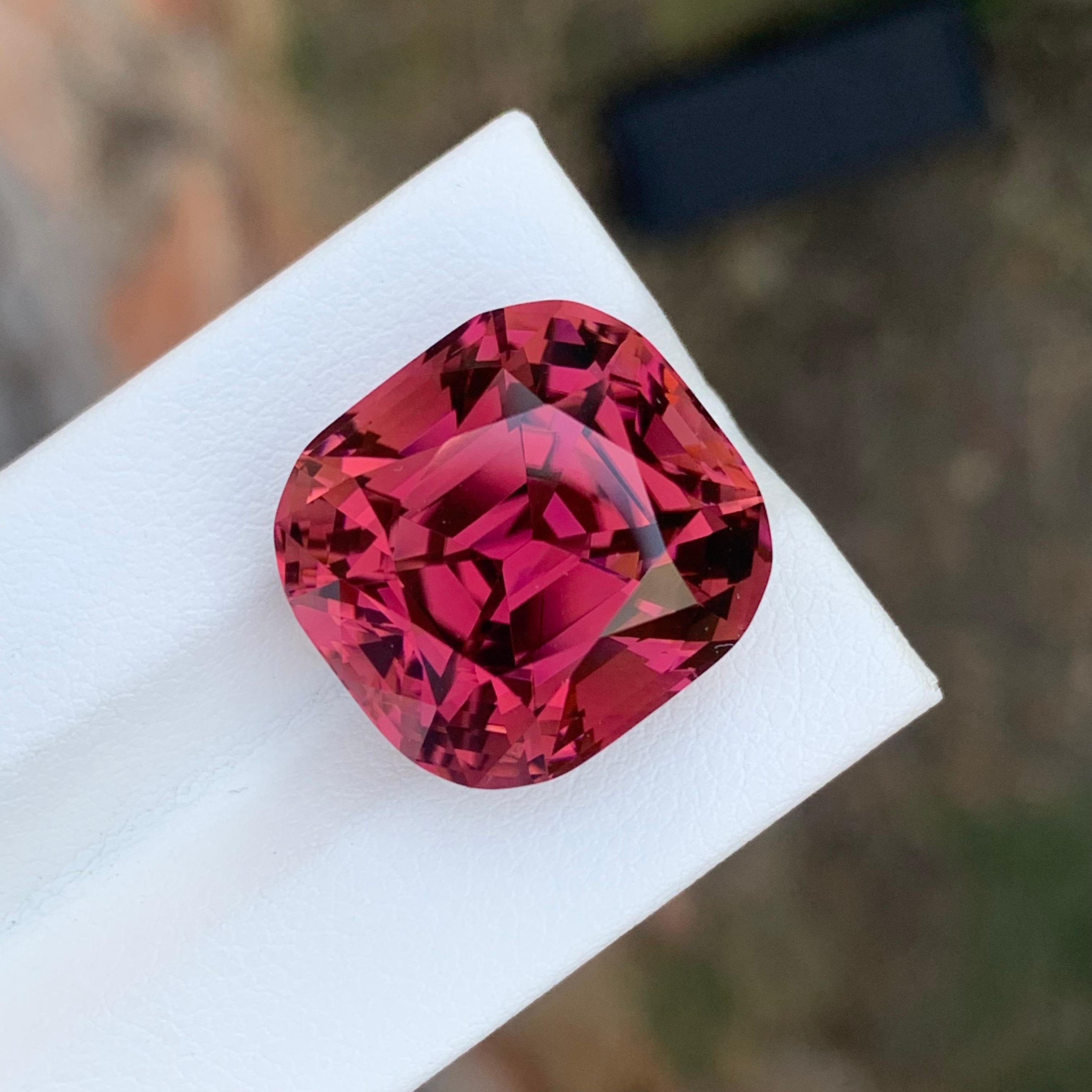 25.05 Carat Stunning Loose Deep Maroon Tourmaline Cushion Shape Gemstone For Sale 10