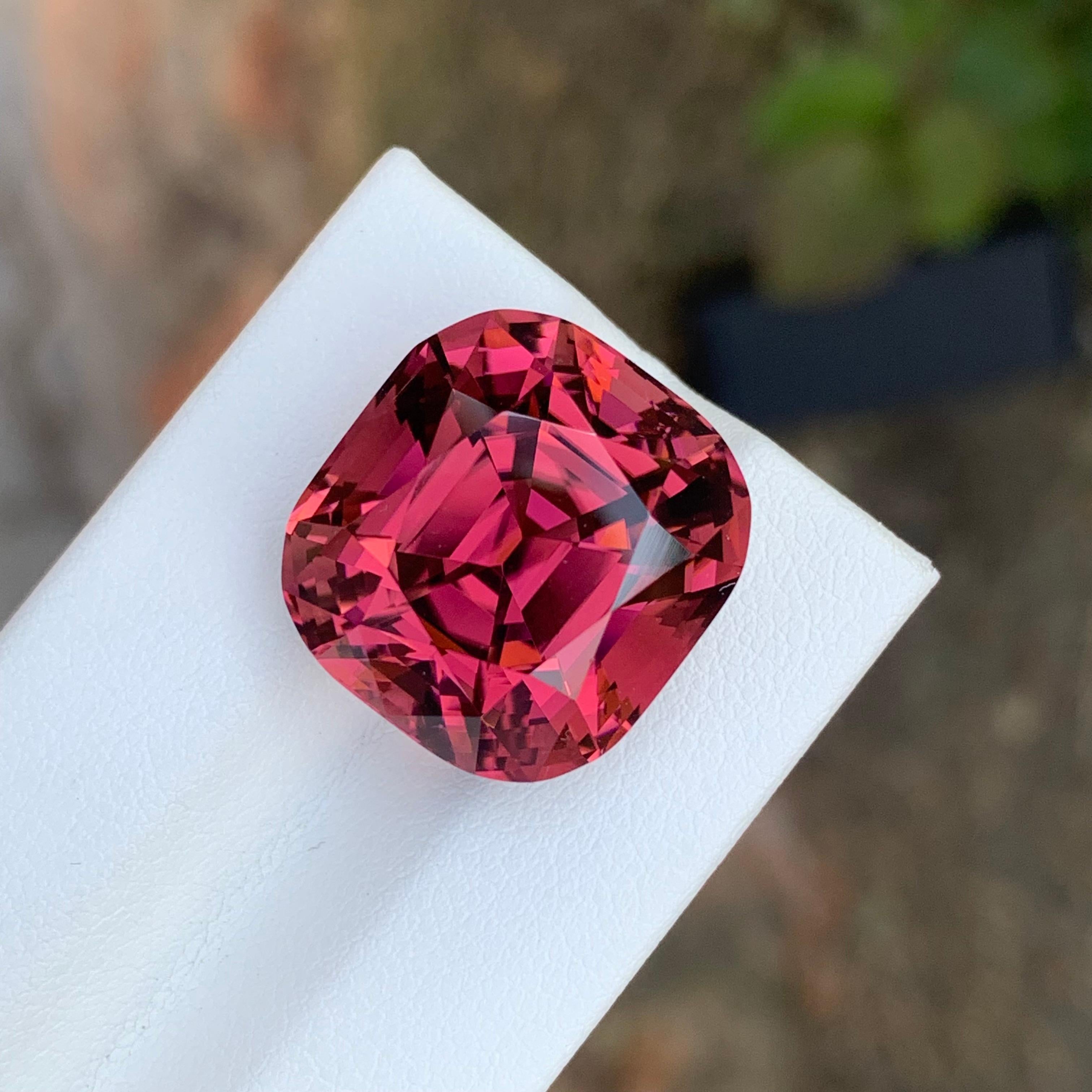 Faceted Deep Maroon Tourmaline

Weight: 25.05 Carat
Dimension: 17.2 x 16 x 13.2 Mm
Colour: Deep Maroon 
Treatment: Non
Certificate: On Customer Demand
Shape: Cushion 
Clarity: Loupe Clean


Tourmaline is a captivating gemstone known for its