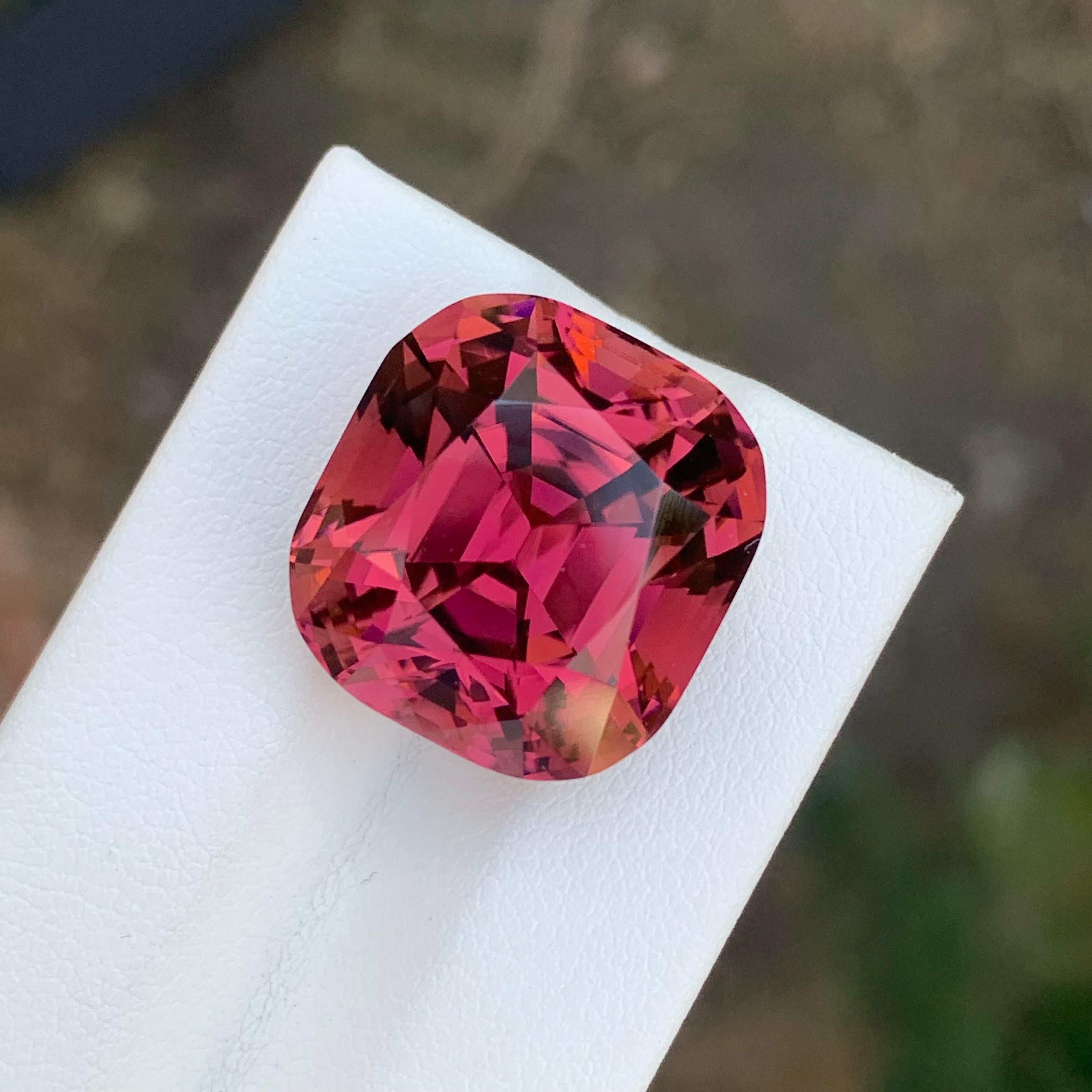 25.05 Carat Stunning Loose Deep Maroon Tourmaline Cushion Shape Gemstone For Sale 1