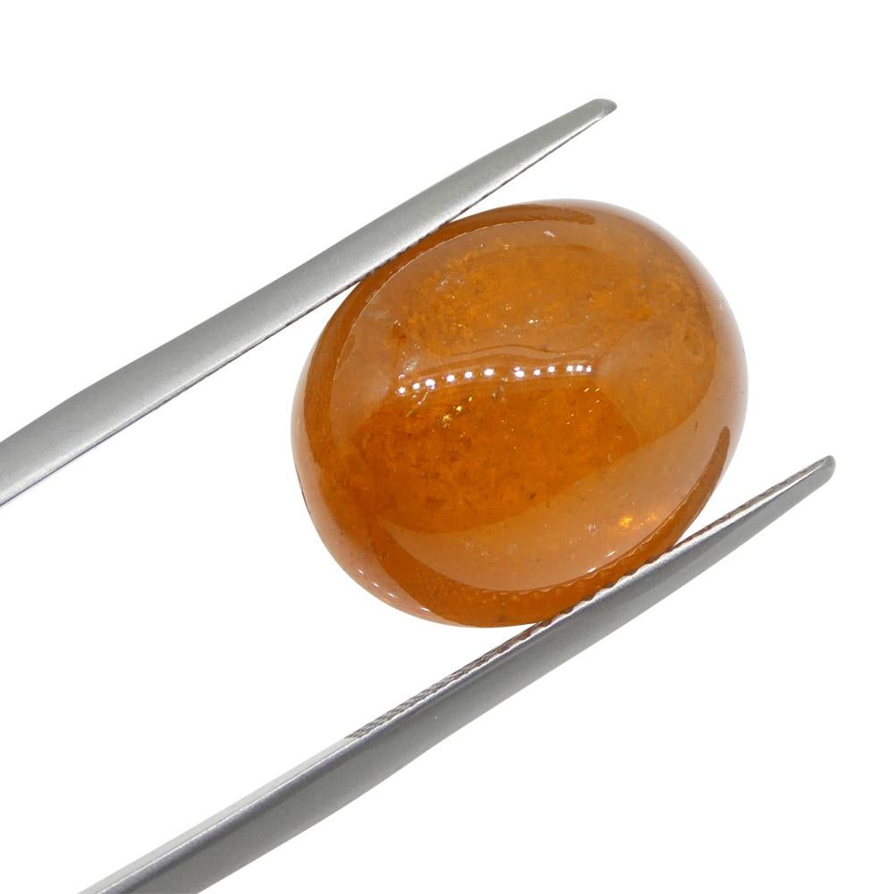 Oval Cut 25.06ct Oval Cabochon Orange Mandarin Spessartine Garnet from Nigeria For Sale