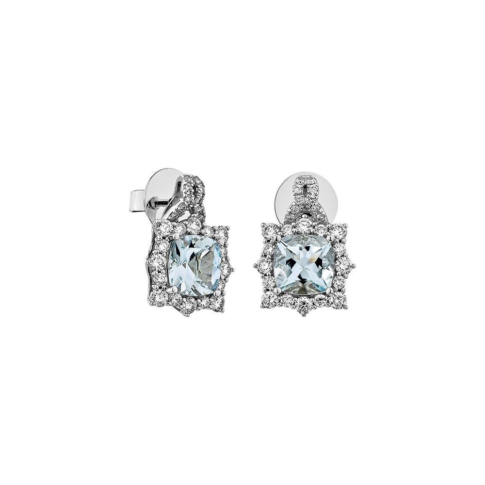 This collection features an array of Aquamarines with an icy blue hue that is as cool as it gets! Accented with Diamonds these Stud Earrings are made in White Rose Gold and present a classic yet elegant look.

Aquamarine Stud Earrings in 18Karat
