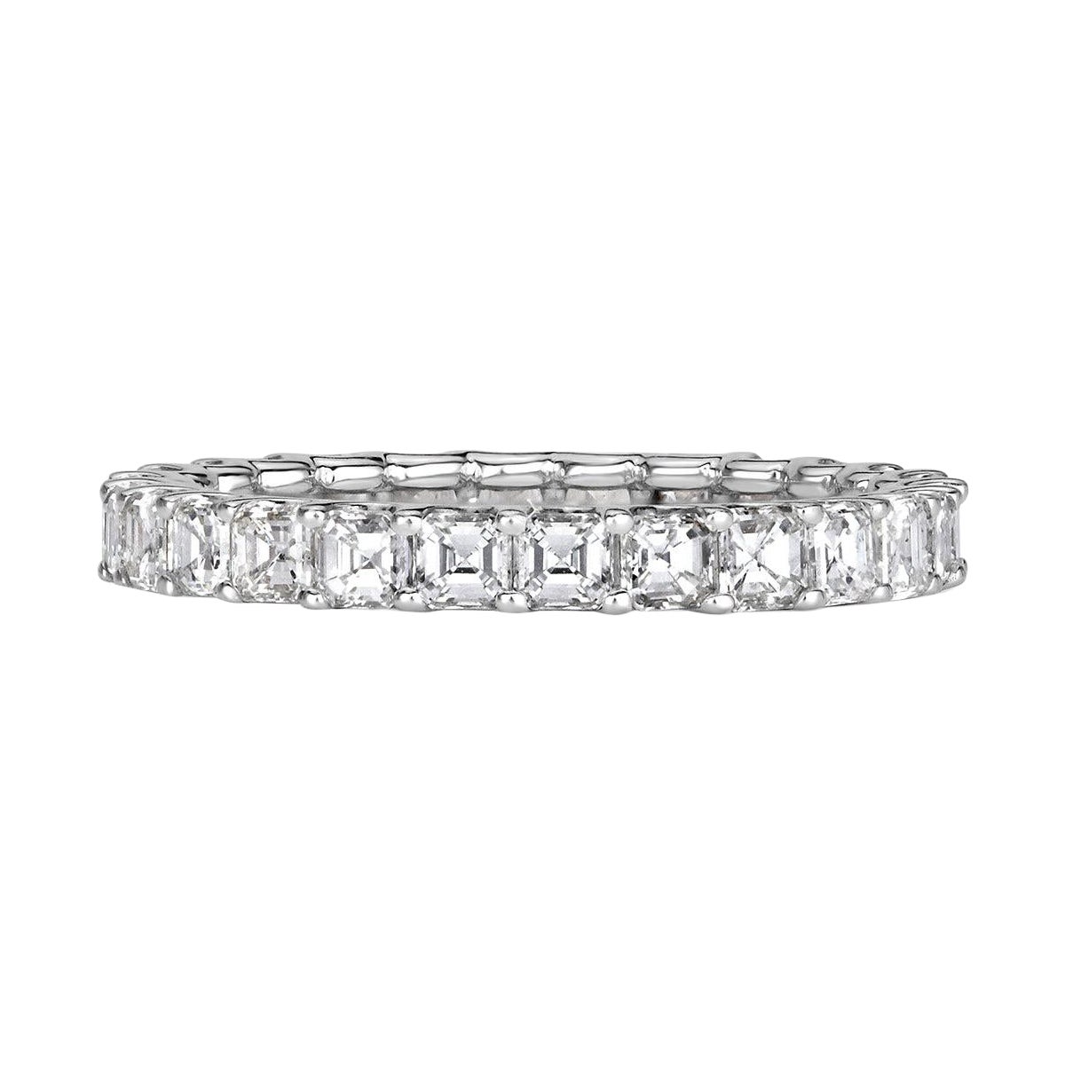 2.50ct Asscher Cut Diamond Eternity Band in 18k White Gold
