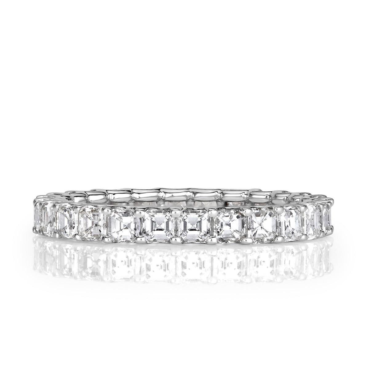 2.50ct Asscher Cut Diamond Eternity Band in Platinum For Sale