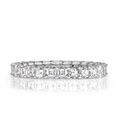 2.50ct Asscher Cut Diamond Eternity Band in Platinum