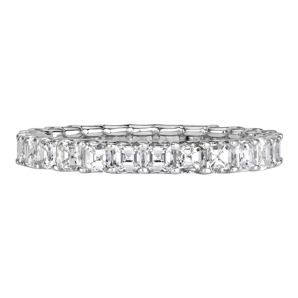 2.50ct Asscher Cut Diamond Eternity Band in Platinum