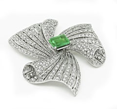 2.50ct Emeraude Colombienne 6.00ct Diamant Pin