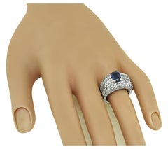 2.50ct Diamond 1.64ct Ceylon Sapphire Ring