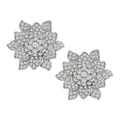 2.50ct Diamond Gold Flower Earrings