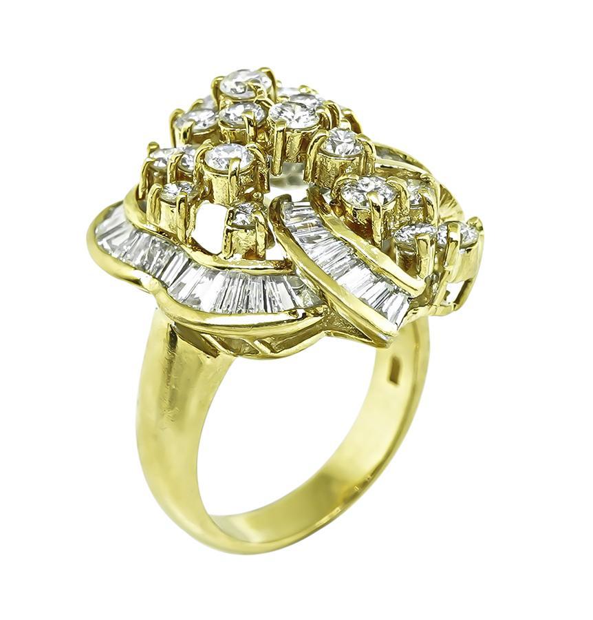 Taille ronde Bague en or à 2,50 ct de diamant en vente