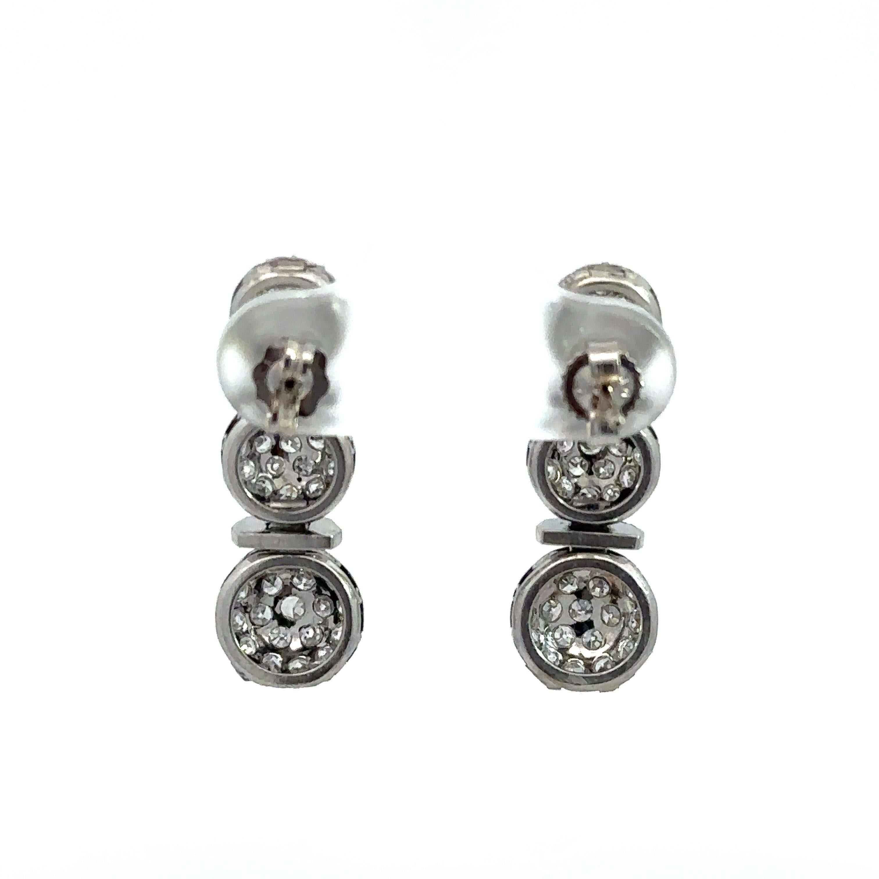 2.50CT Diamant Platin Vintage By Ohrringe im Zustand „Gut“ im Angebot in Los Angeles, CA