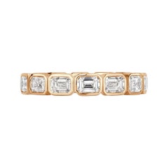 2.50ct Emerald Cut Diamond Eternity Band in 18k Champagne Yellow Gold