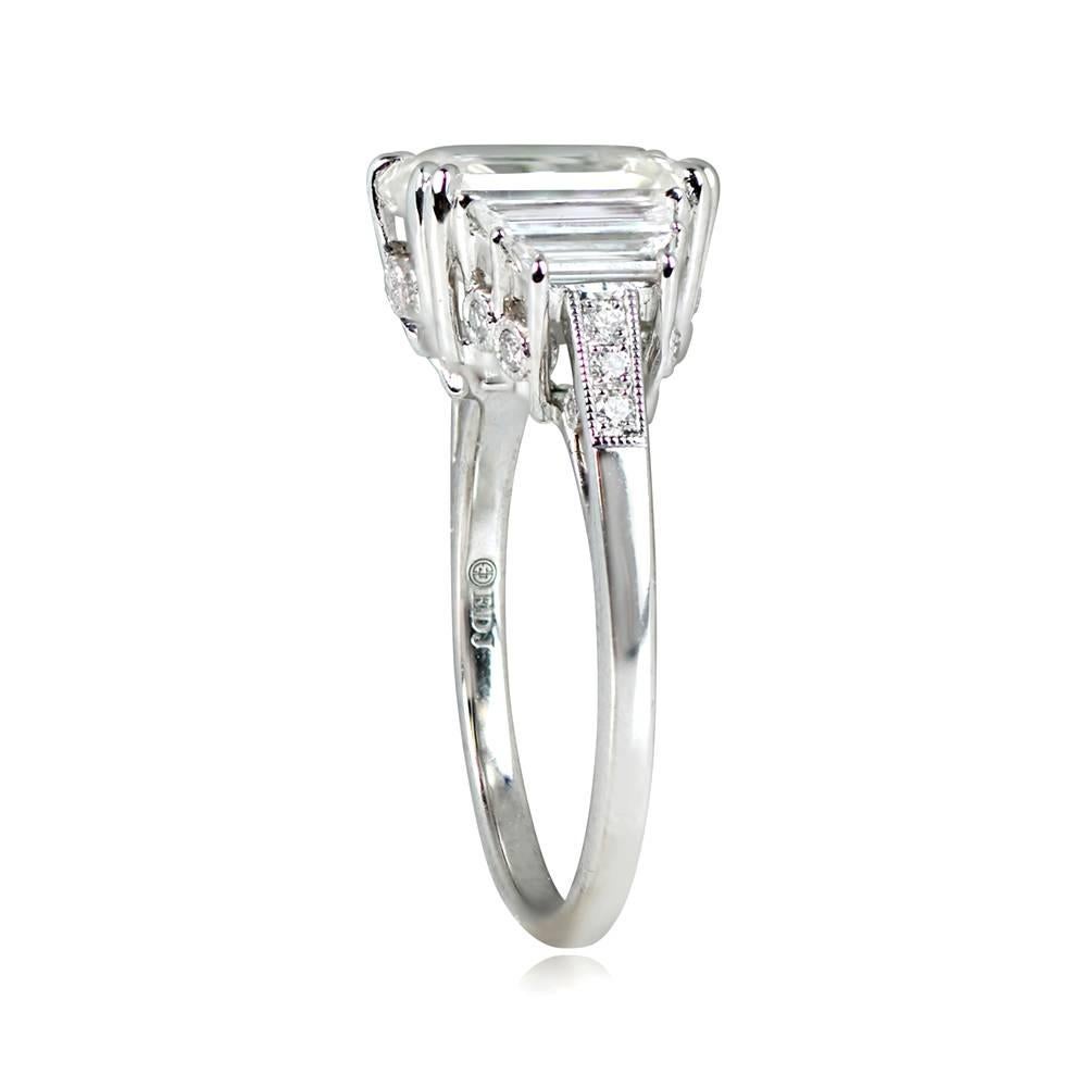 2,50 Karat GIA Diamant-Verlobungsring mit Smaragdschliff im Smaragdschliff, H Farbe, VS1 Reinheit (Art déco) im Angebot