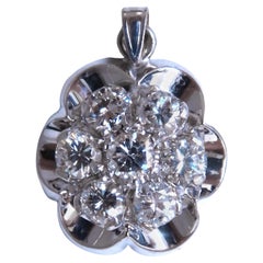 Ciondolo con grappolo di diamanti naturali da 2,50 ct, G/Si, oro 14kt 12407*