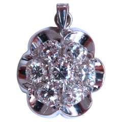 2.50ct Natural Diamonds Cluster pendant G/Si 14kt gold 12407