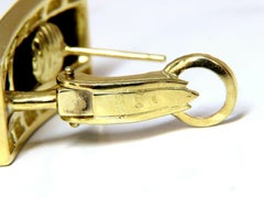 2.50 Carat Natural Princess Cut Diamonds Jet Black Onyx Clip Earrings 18 Karat