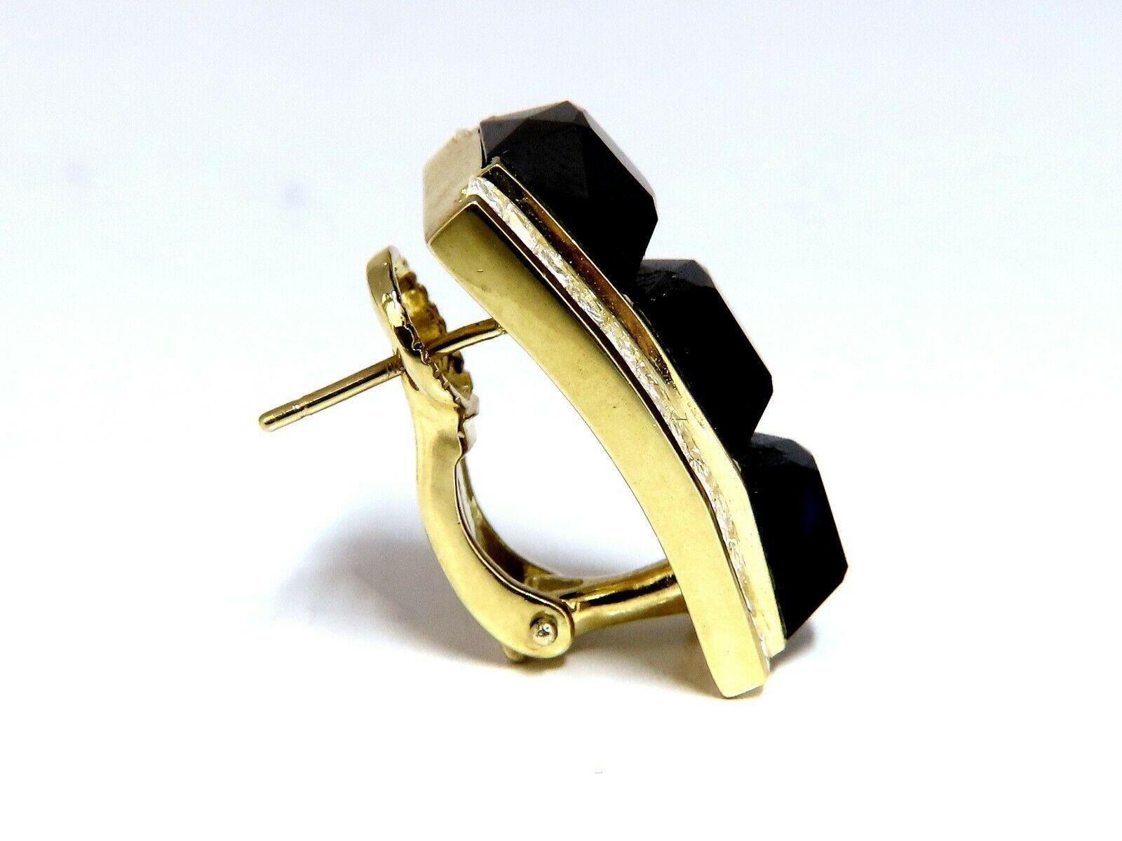 black onyx clip on earrings