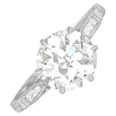 2.50 Carat Old European Cut Diamond Engagement Ring, Platinum