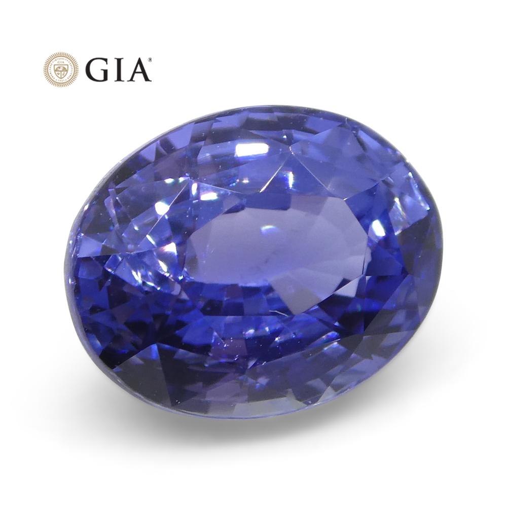 2.50ct Oval Color Change Sapphire GIA Certified Unheated Sri Lanka, Violetish Bl For Sale 3