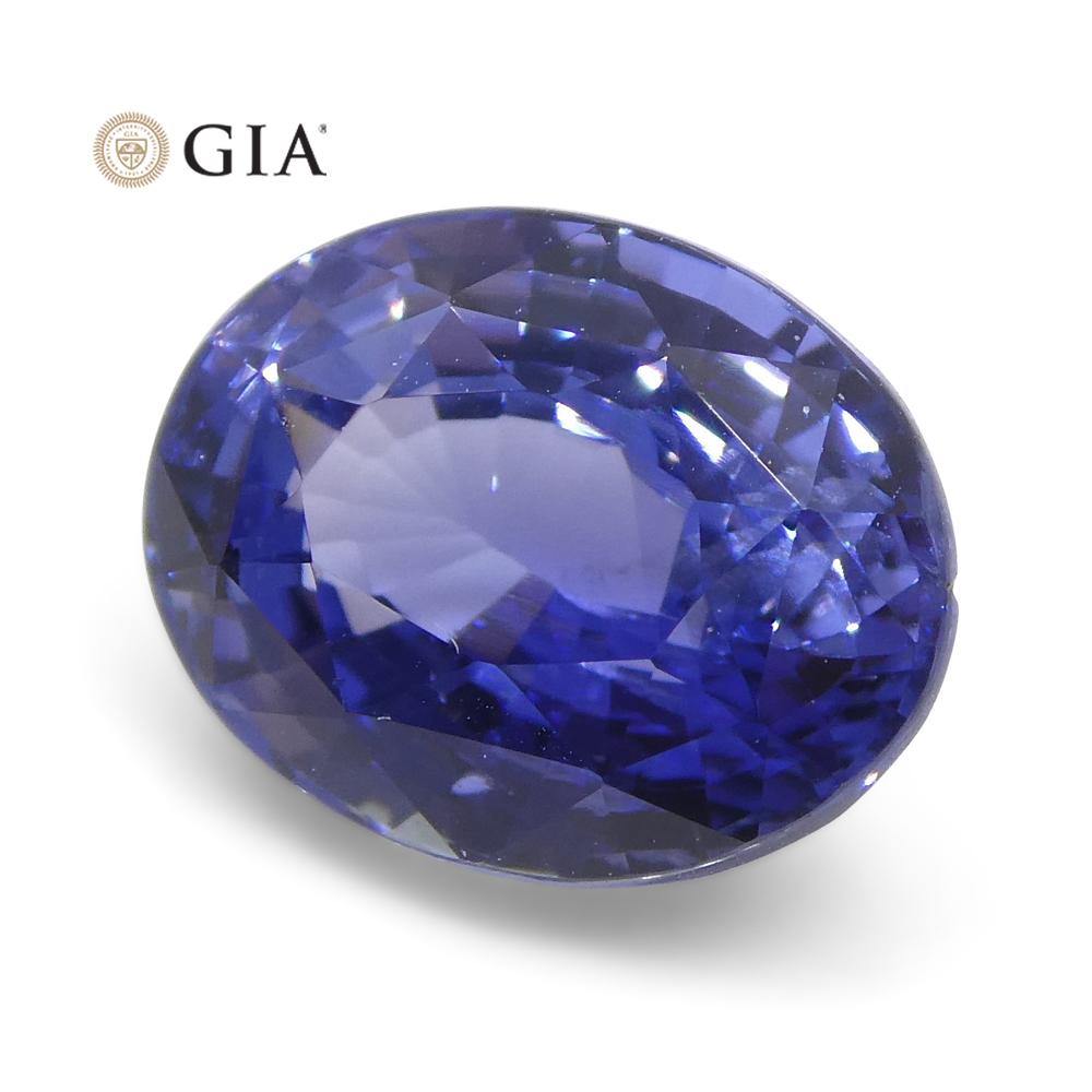 2.50ct Oval Color Change Sapphire GIA Certified Unheated Sri Lanka, Violetish Bl For Sale 5