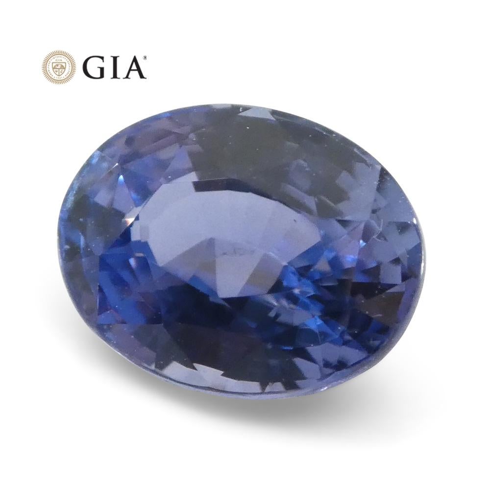 2.50ct Oval Color Change Sapphire GIA Certified Unheated Sri Lanka, Violetish Bl For Sale 6