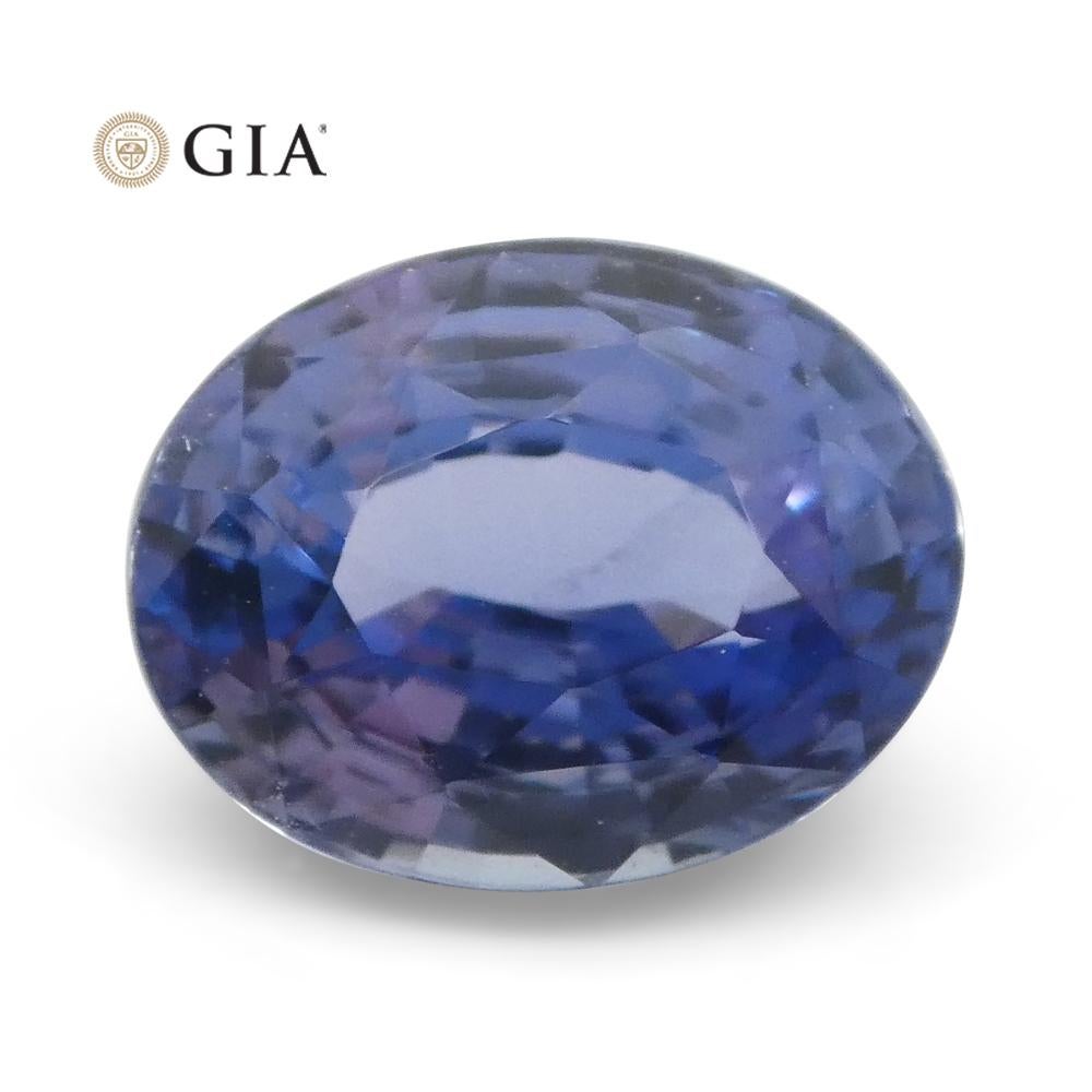 2.50ct Oval Color Change Sapphire GIA Certified Unheated Sri Lanka, Violetish Bl In New Condition For Sale In Toronto, Ontario