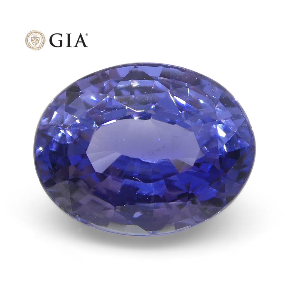 Women's or Men's 2.50ct Oval Color Change Sapphire GIA Certified Unheated Sri Lanka, Violetish Bl For Sale