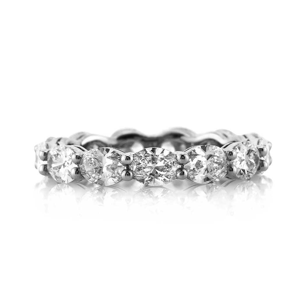 2.50ct Oval Cut Diamond Eternity Band in Platinum For Sale