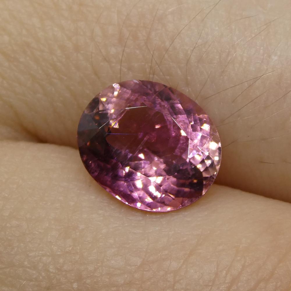 2.50ct Oval Pink Tourmaline In New Condition For Sale In Toronto, Ontario