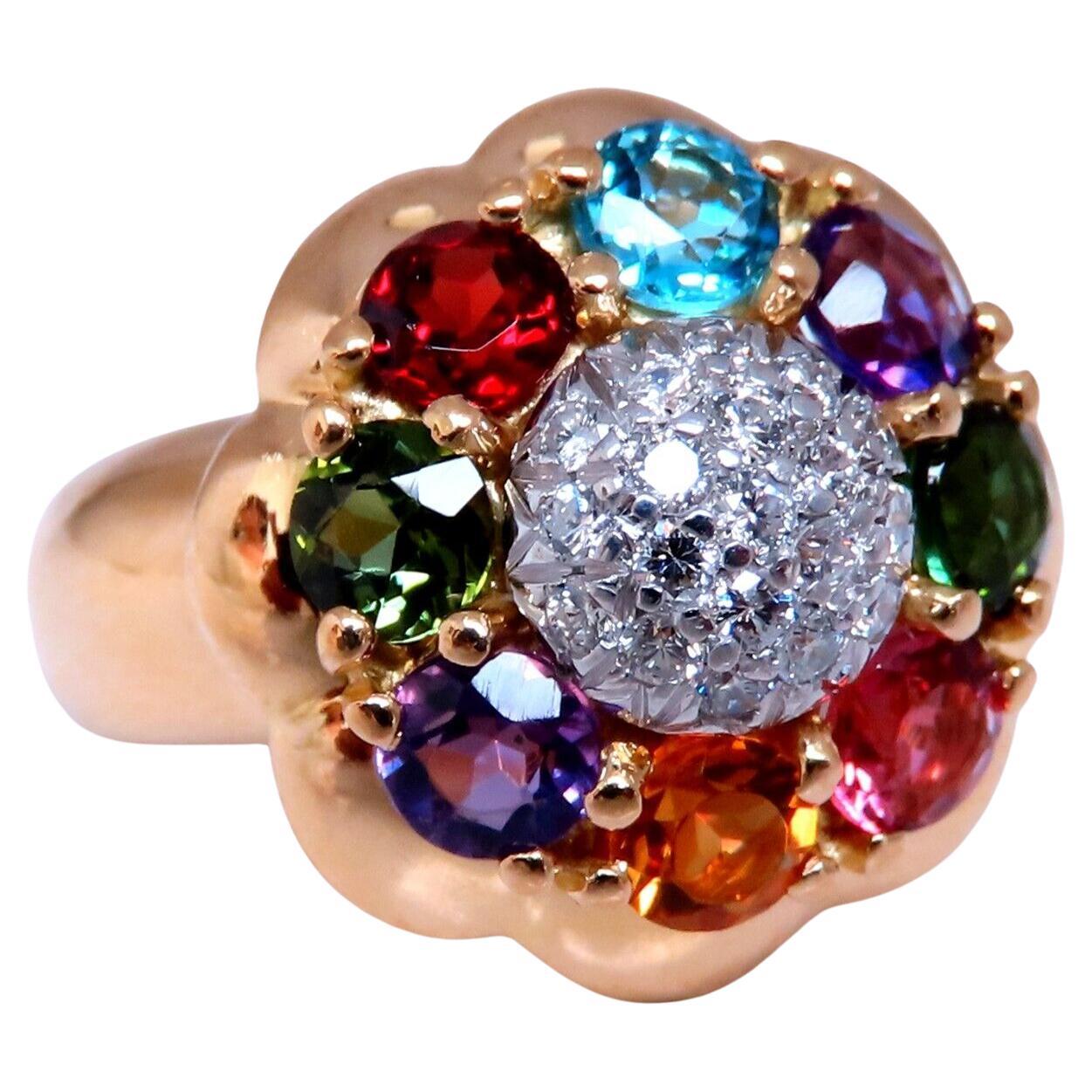 2.50ct ttw Multigem Diamond Cluster Ring 18kt Gold For Sale