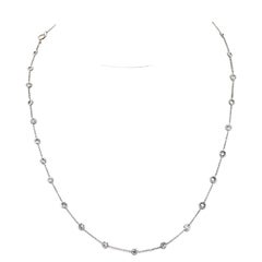 2.50cttw Delicate Diamond by the Yard Platinum Chain Necklace