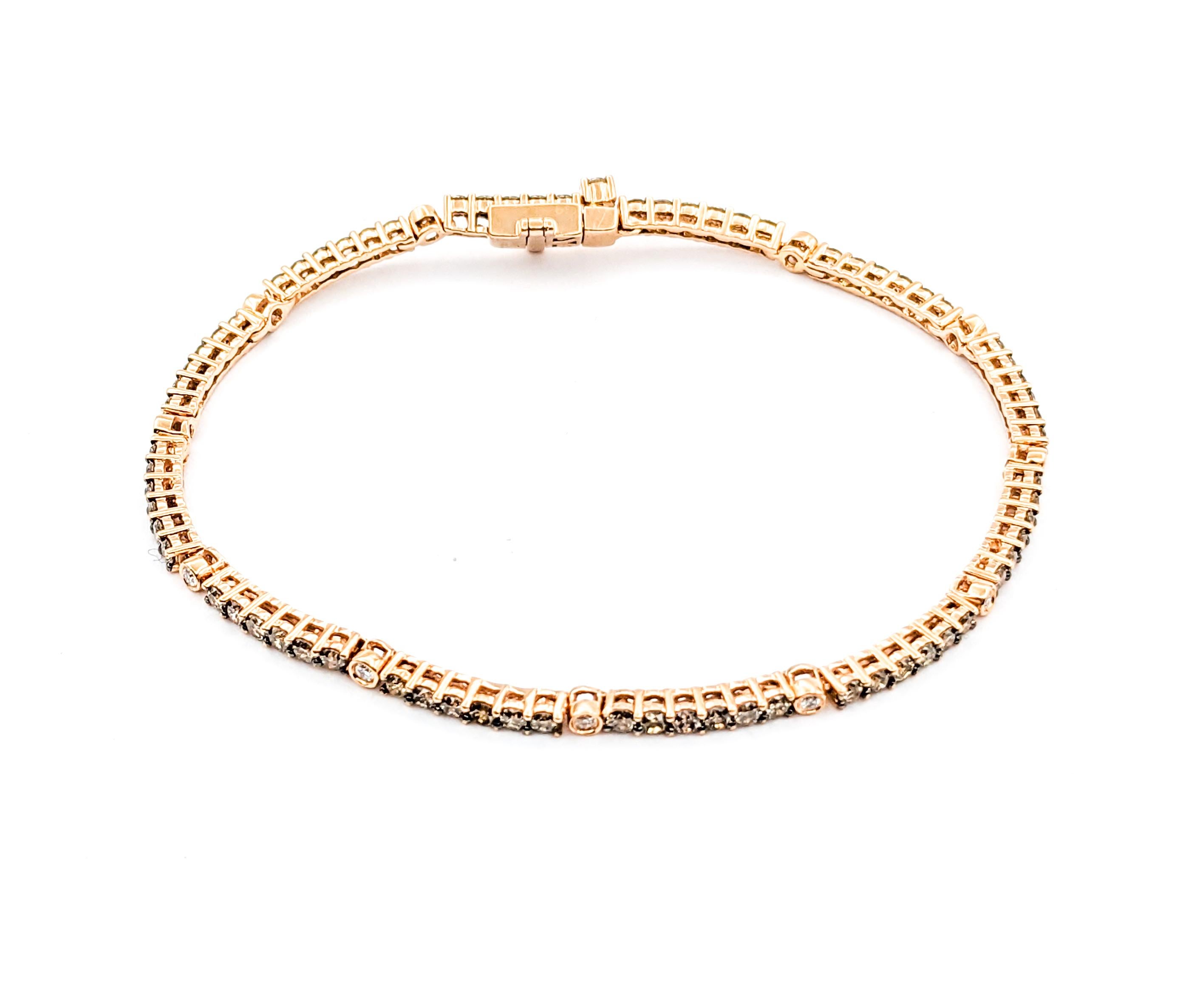 Bracelet LeVian en or rose avec 2,50ctw de diamants en vente 1