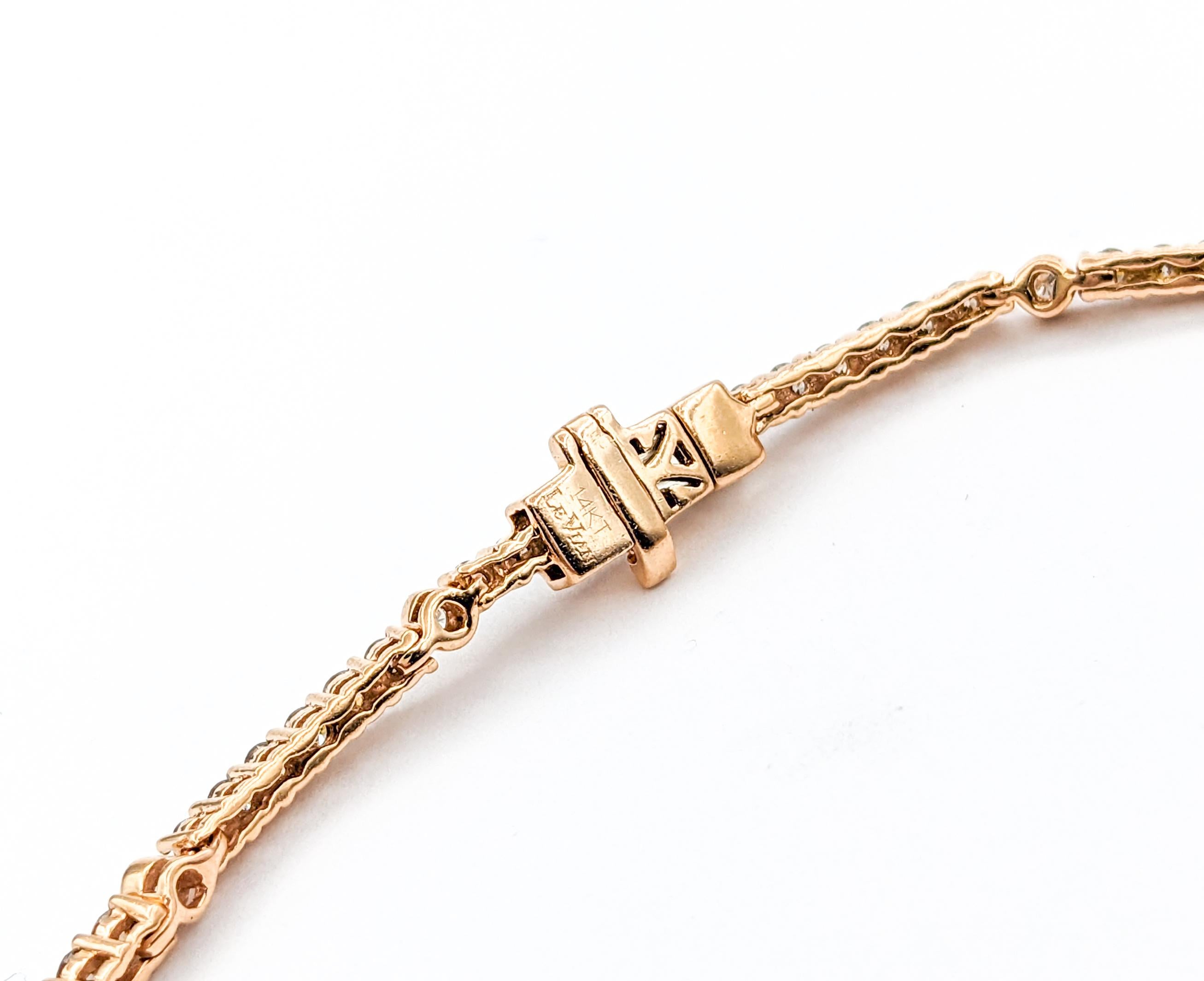 Bracelet LeVian en or rose avec 2,50ctw de diamants en vente 3