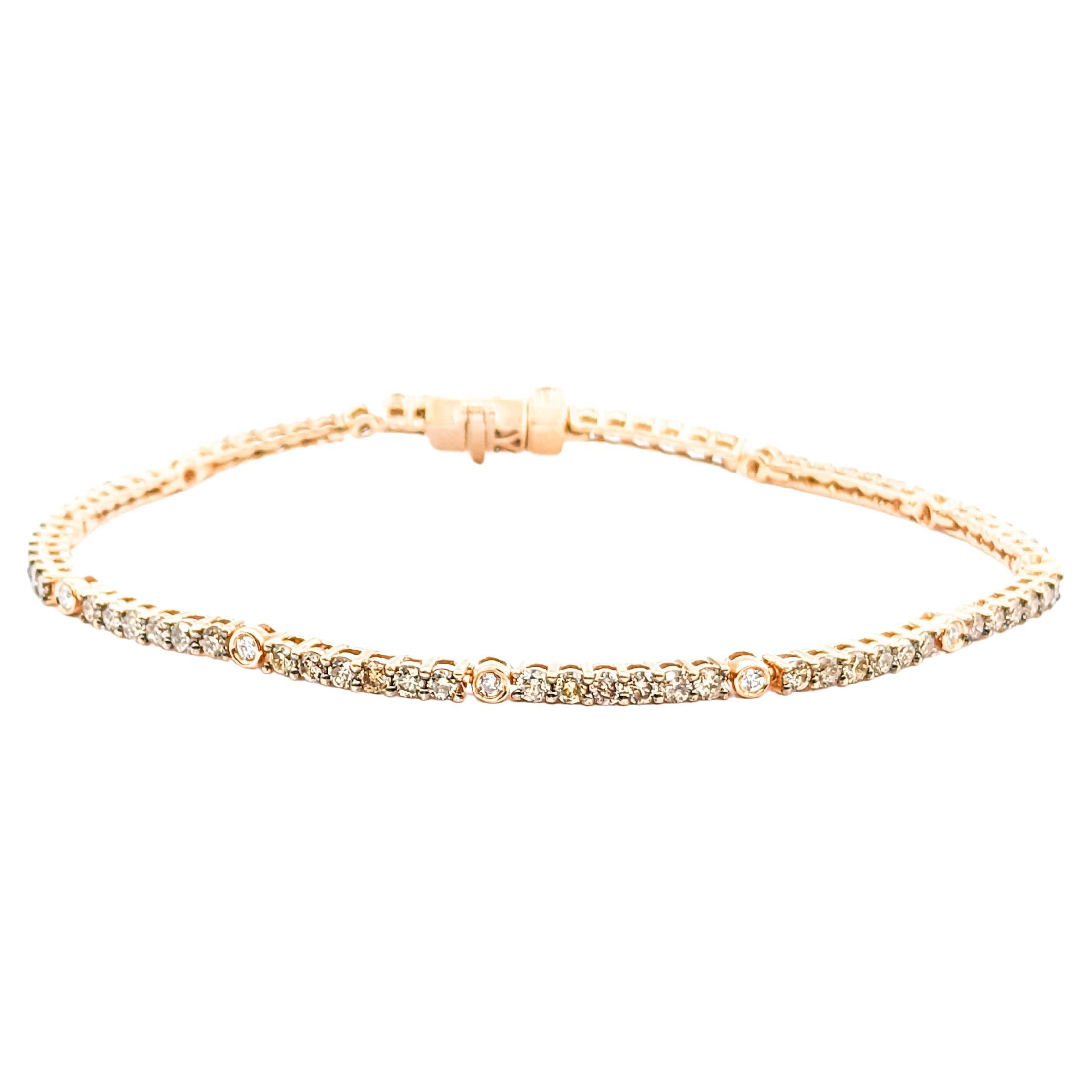 Bracelet LeVian en or rose avec 2,50ctw de diamants en vente