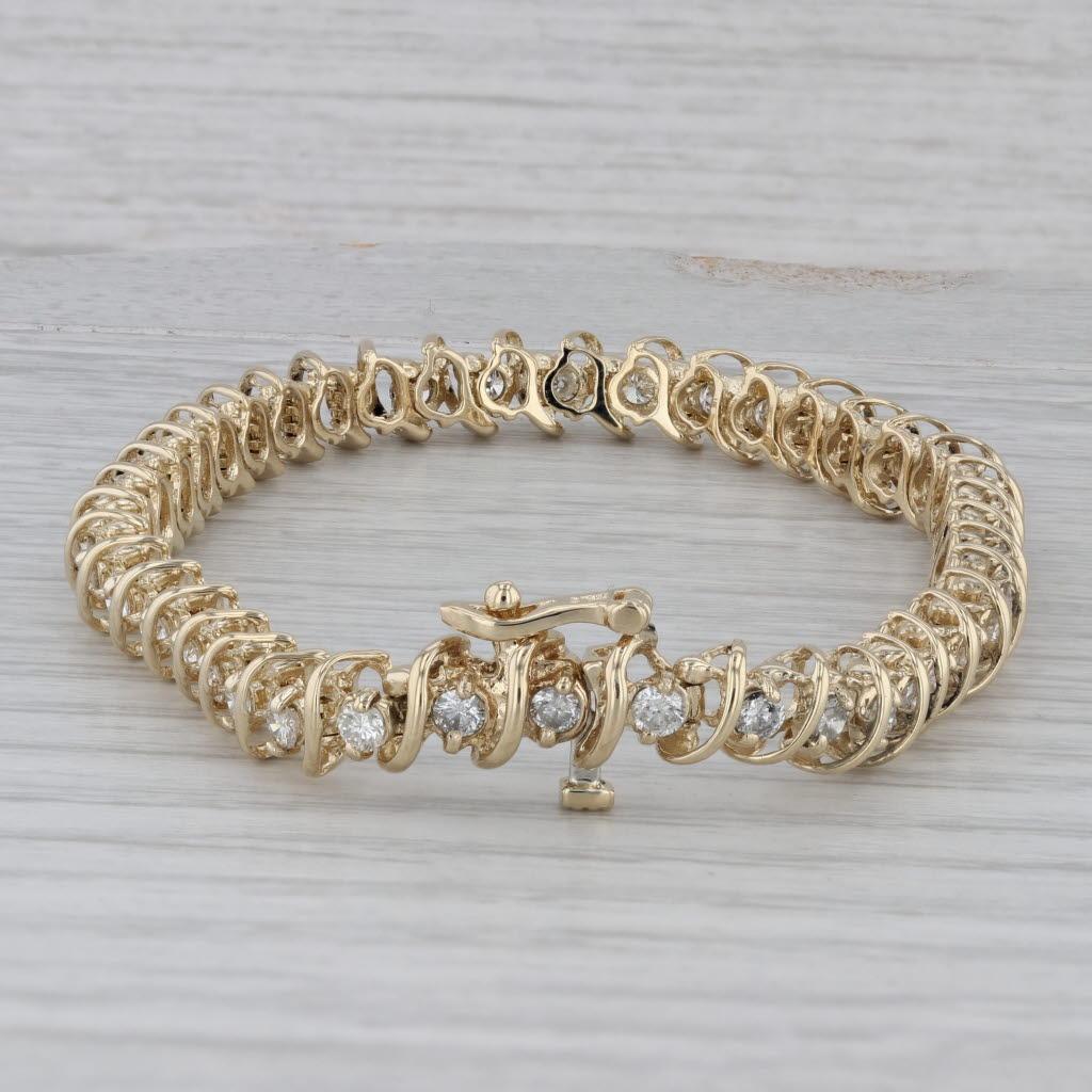 Bracciale tennis con diamanti da 2,50 carati in oro giallo 14k 7