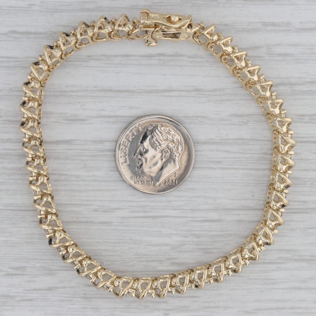 Bracciale tennis con diamanti da 2,50 carati in oro giallo 14k 7
