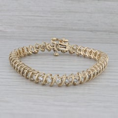 Pulsera de tenis con diamantes de 2,50 ctw Oro amarillo de 14k 7" 6,4 mm