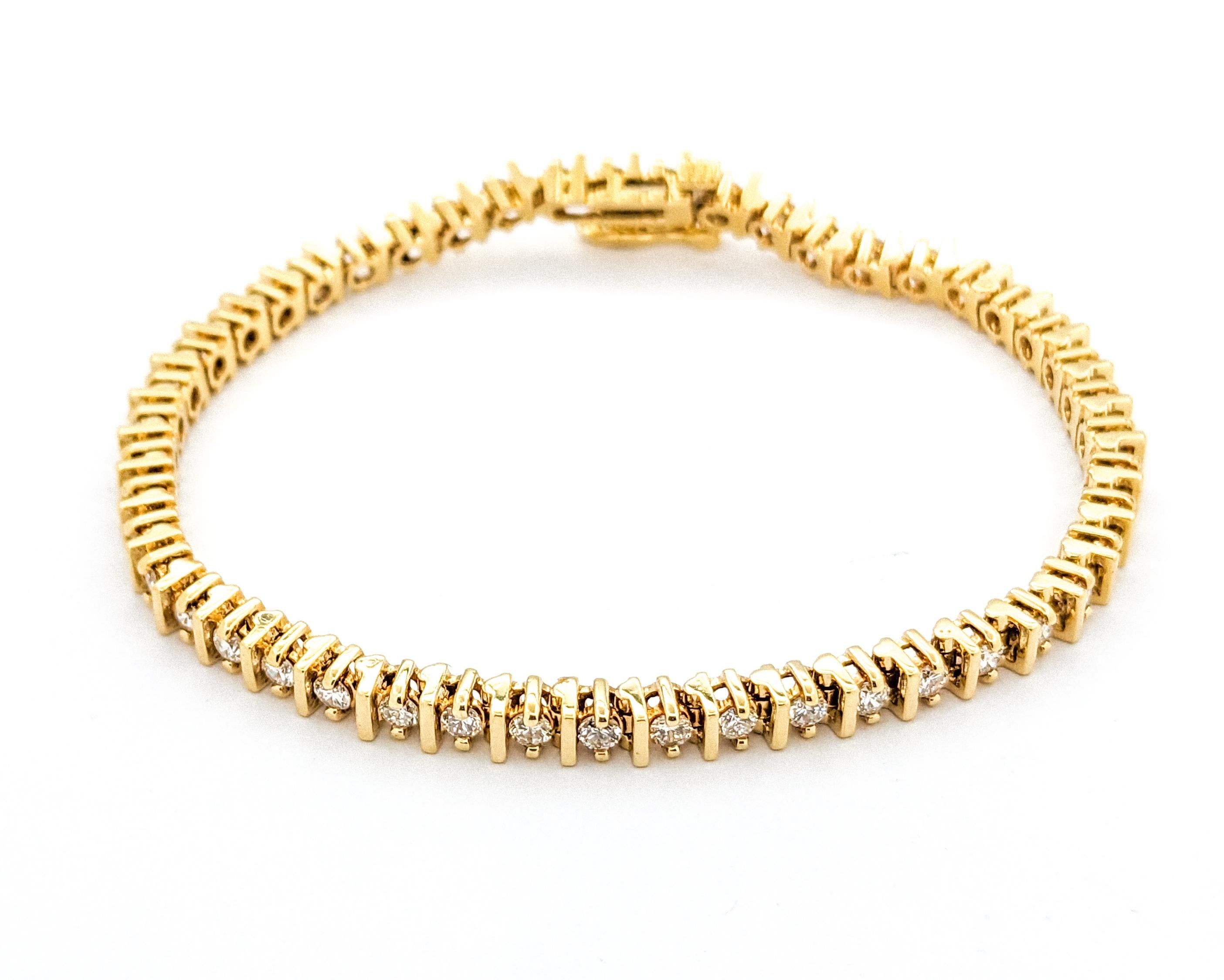 2.50ctw Diamond Tennis Bracelet In Yellow Gold For Sale 4