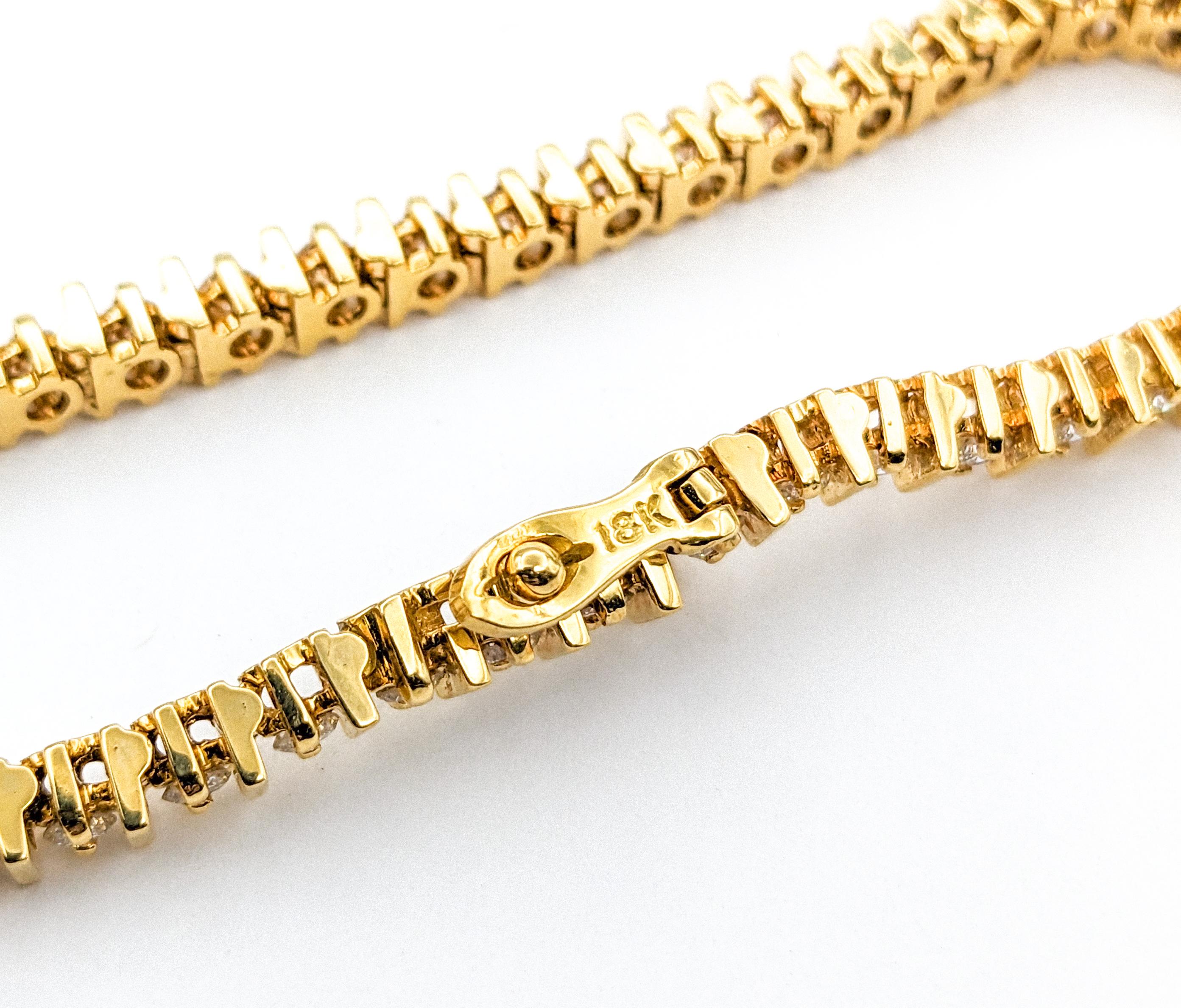 2.50ctw Diamond Tennis Bracelet In Yellow Gold For Sale 1