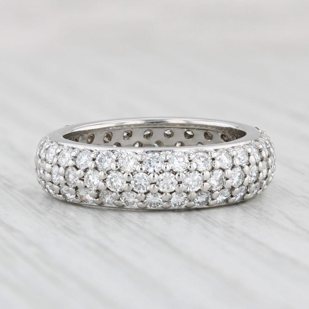 2,50ctw Pave Diamant Eternity Band Platin Ring Jahrestag stapelbar im Angebot 1