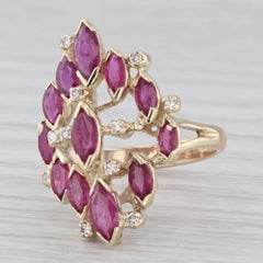 2.50ctw Ruby Diamond Cocktail Ring 14k Yellow Gold Size 6.25