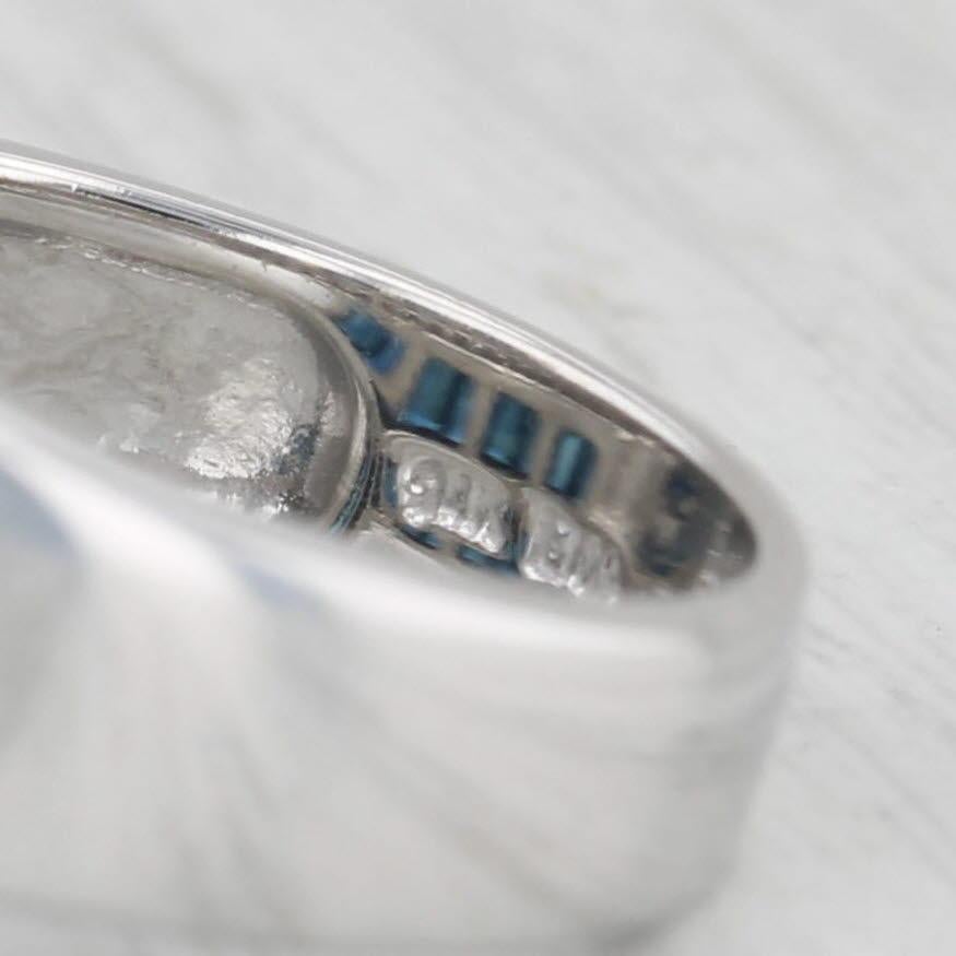 Bague bypass en or blanc 14 carats avec saphirs et diamants de 2,50 ctw, taille 7 en vente 2