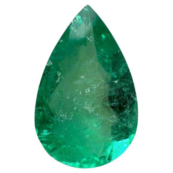 2.51 Karat 12.5x8 Grüner Kolumbianischer Smaragd - Birnenschliff Mai Geburtsstein Edelstein