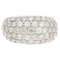 2.51 Carat Diamond Pavé Cluster Band Platinum Ring