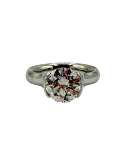 2.51 Carat I Color SI1 Clarity Round Brilliant Diamond Platinum Ring