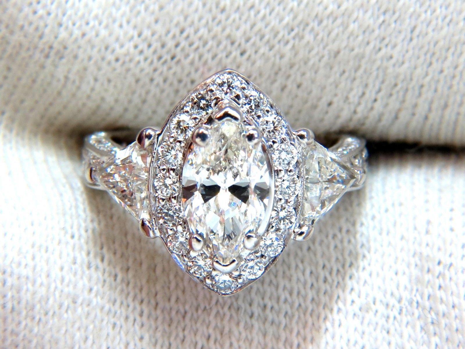 Modern 2.51 Carat Marquise Halo Diamond Ring 14 Karat For Sale