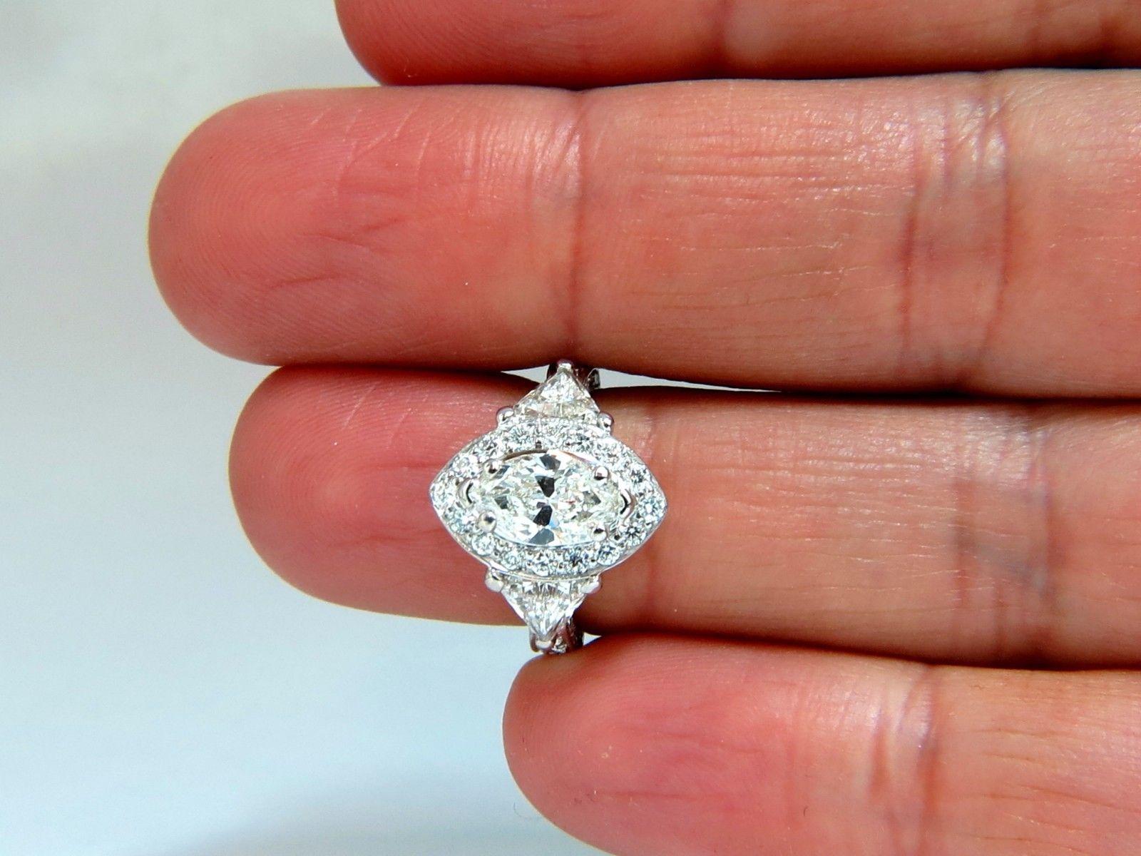 Marquise Cut 2.51 Carat Marquise Halo Diamond Ring 14 Karat For Sale