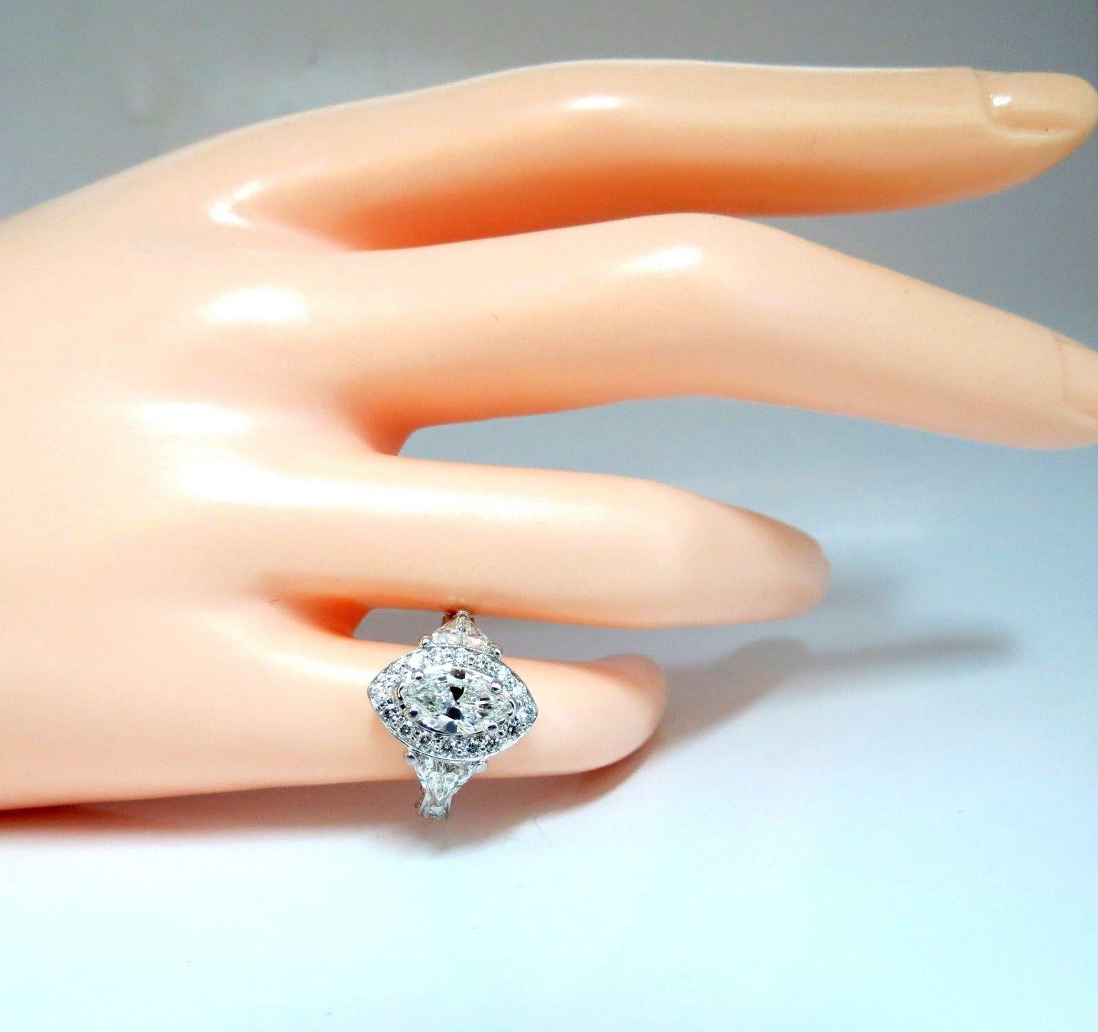 2.51 Carat Marquise Halo Diamond Ring 14 Karat In New Condition For Sale In New York, NY