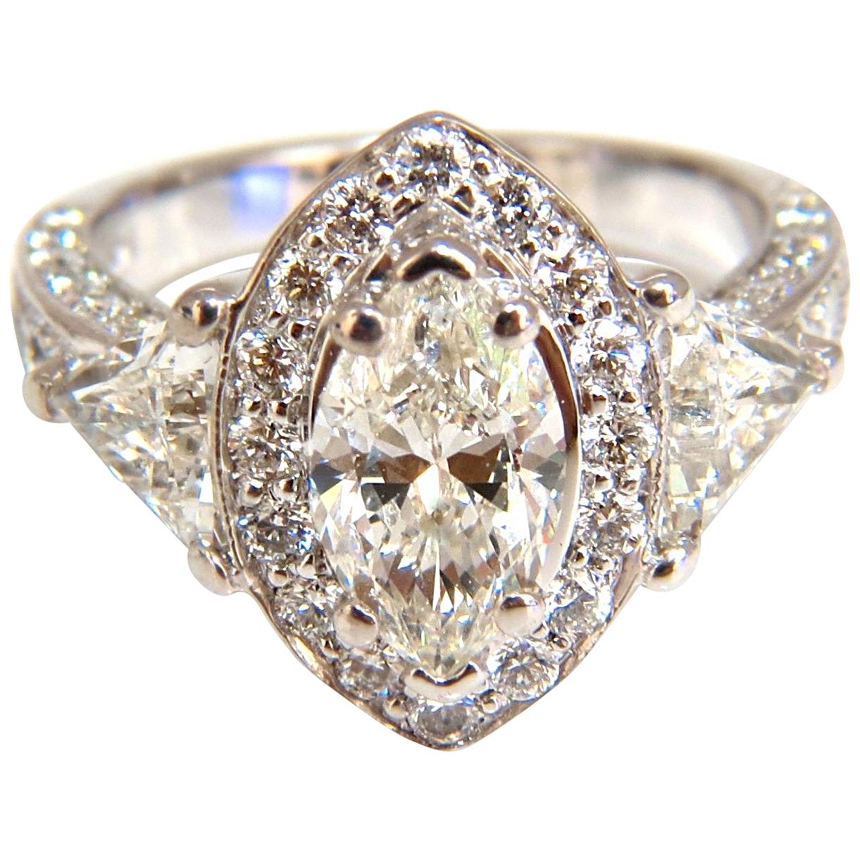 2.51 Karat Marquise Halo Diamant-Ring 14 Karat