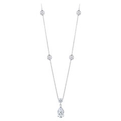 2.51 Carat Pear Shape Diamond Necklace in 18 Karat White Gold