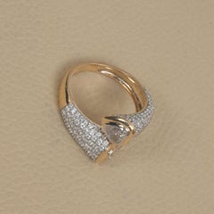 2,51 ct Labor Diamant Toi et Moi Bypass Ring Herz Smaragd 14K Gold Geschenk für Sie